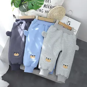 Pantalones gruesos de terciopelo con dibujos animados para niños, novedad, invierno, venta al por mayor, buen precio