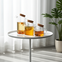 Carafe en verre borosilicate sans BPA, faite à la main, avec couvercle en liège, ensemble de carafes pour eau potable