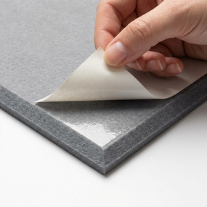 Tuile acoustique carrée auto-adhésive en PET, bord biseauté à 45°, ignifuge, NRC 0.9, insonorisante, décoration murale, panneau en feutre à coller soi-même - Product Image 3