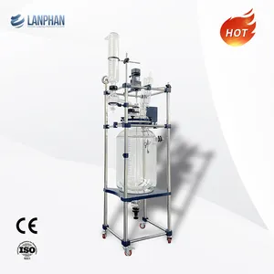 रासायनिक 100 लीटर रासायनिक 100L Pyrolysis पीएच नियंत्रण प्रणाली के साथ डबल परत जेकेटेड ग्लास रिएक्टर - Product Image 3