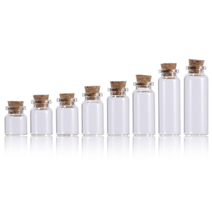 Wholesale Bulk Empty 4ml 5ml 6ml 7ml 8ml 10ml 12ml 15ml 20ml Little <strong>Mini</strong> Small <strong>Glass</strong> Wishing <strong>Bottle</strong> with Cork Stopper for Sale - Product Image 1