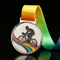 Prix personnalisé de course de marathon enfants cyclisme médaille de sport de vélo en métal en alliage de zinc pour cadeau souvenir