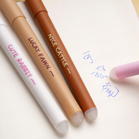 Stylo gel effaçable à séchage rapide, facile à effacer, motif animal mignon, papeterie pour étudiants, vente en gros, best-seller d'usine