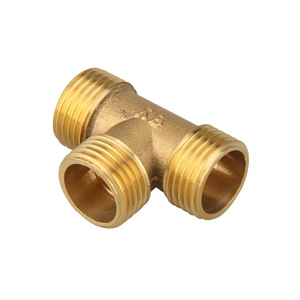 Raccord en T à trois voies à filetage extérieur en laiton, à serrage rapide, résistant à l'huile, épaissi, entièrement en <span class=keywords><strong>cuivre</strong></span> - Product Image 5