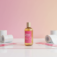 Étiquettes autocollantes en vinyle PET dorées pour bouteilles de cosmétiques, emballages de luxe personnalisés, écologiques et imperméables, avec logo.