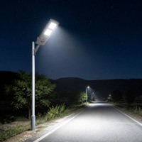 Lampadaire Solaire Intégré à Radar Micro-ondes 150W 200W 400W, Contrôle Intelligent par Minuterie, Faisceau Large, IP65, Garantie 3 Ans, Lampe Routière