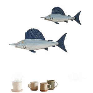 Mediterranean Style 3D Fish <b>Wall</b> Decoration Blue Irregular Shape Home <b>Decor</b> Hanging Item - Product Image 4