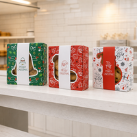 Boîte en papier pour emballage de gâteau sur mesure, décoration de cadeau, boîtes à bonbons de Noël pour chocolats et sucettes