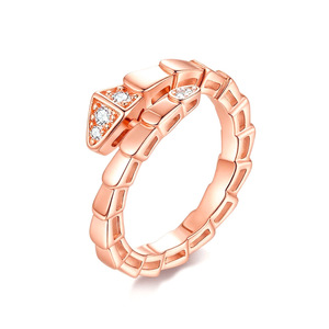 Anillo ajustable de plata de ley S925 con moissanita, diseño de serpiente, chapado en tres colores, joyería fina, regalo para mujer, uso diario, fiestas, citas - Product Image 3