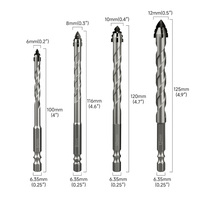 Jeu de forets à maçonnerie LOZLIN 6-12 mm avec pointe en carbure pour carrelage, céramique, verre, marbre