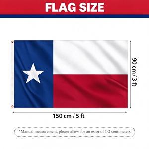 Bandera del Estado de Texas al por mayor, 3x5 pies, Bandera Nacional Personalizada del Estado de la Estrella Solitaria, Doble Costura, Ojales de Latón para Eventos y Celebraciones - Product Image 2