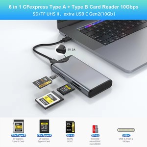 Cfexpress loại A/B Đầu đọc thẻ công cụ miễn phí USB 3.<span class=keywords><strong>2</strong></span> Gen <span class=keywords><strong>2</strong></span> <span class=keywords><strong>m</strong></span>. <span class=keywords><strong>2</strong></span> NVMe/SATA Bộ chuyển đổi bên ngoài SSD bao vây & đầu đọc thẻ <span class=keywords><strong>2</strong></span> trong 1 - Product Image 5