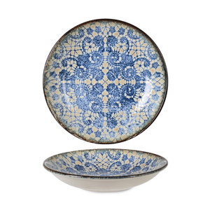 Plato Hondo Bluet Ø 23 cm, Porcelana Fina Premium con Impresión Digital, Rinart Porcelai - Product Image 1