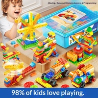 Juguete Educativo para Niños de 0 a 3 Meses, Juego de Bloques de Construcción de Plástico ABS, Robot de Programación Creativa, Caja de Colores