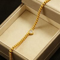 Nouveau Bracelet Cœur Perlé en Acier Inoxydable 2026 avec Zircon Bling CZ – Chaîne de Perles en Forme de Cœur – Bijou