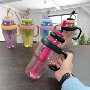 Taza de agua grande para niñas, taza de té con leche de 1300 ml, taza con pajita bonita, tetera de plástico de gran capacidad con té - Product Image 3