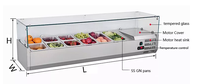 Réfrigérateur gelato en acier inoxydable, congélateur de poitrine horizontal Table de travail vitrine réfrigérateur