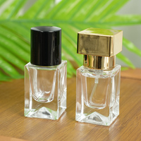 Flacons de parfum à col serti en stock, 10 ml, forme carrée, avec différents bouchons