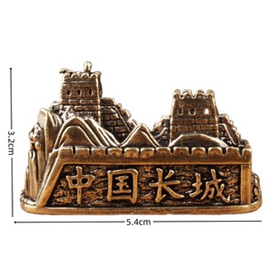 Portalápices de latón de la Gran Muralla China, recuerdo 3D, artesanía cultural, adorno decorativo - Product Image 4