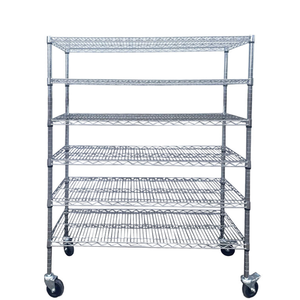 Scaffalature in filo cromato a 6 livelli, resistente e solido, a 4 livelli - Product Image 4