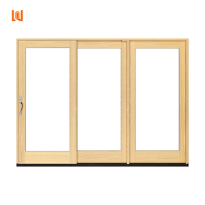 Portes d'entrée résidentielles avant Portes coulissantes en bois plaquées d'aluminium Verre trempé Portes coulissantes à double vitrage - Product Image 1