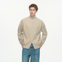 Pull tricoté zippé pour homme, style antique, motif monnayeur, personnalisé, fabricant OEM, marque privée, faible minimum de commande