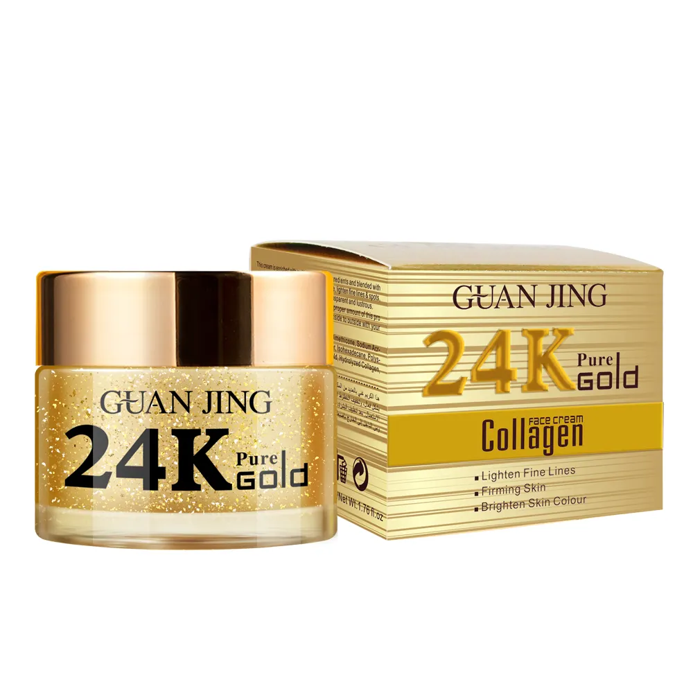 Face Bright Day Night Cream 24 18k Gold Collagen Face Cream For Anti Aging Skin Lightening