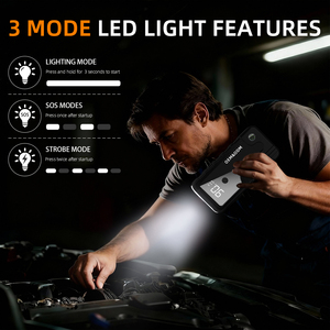 Arrancador de Coche Portátil de 23680mWh y 12V, Banco de Energía de Arranque con Batería de Polímero de Litio, Iluminación LED, Salida USB-C/USB-A para Motocicleta - Product Image 4