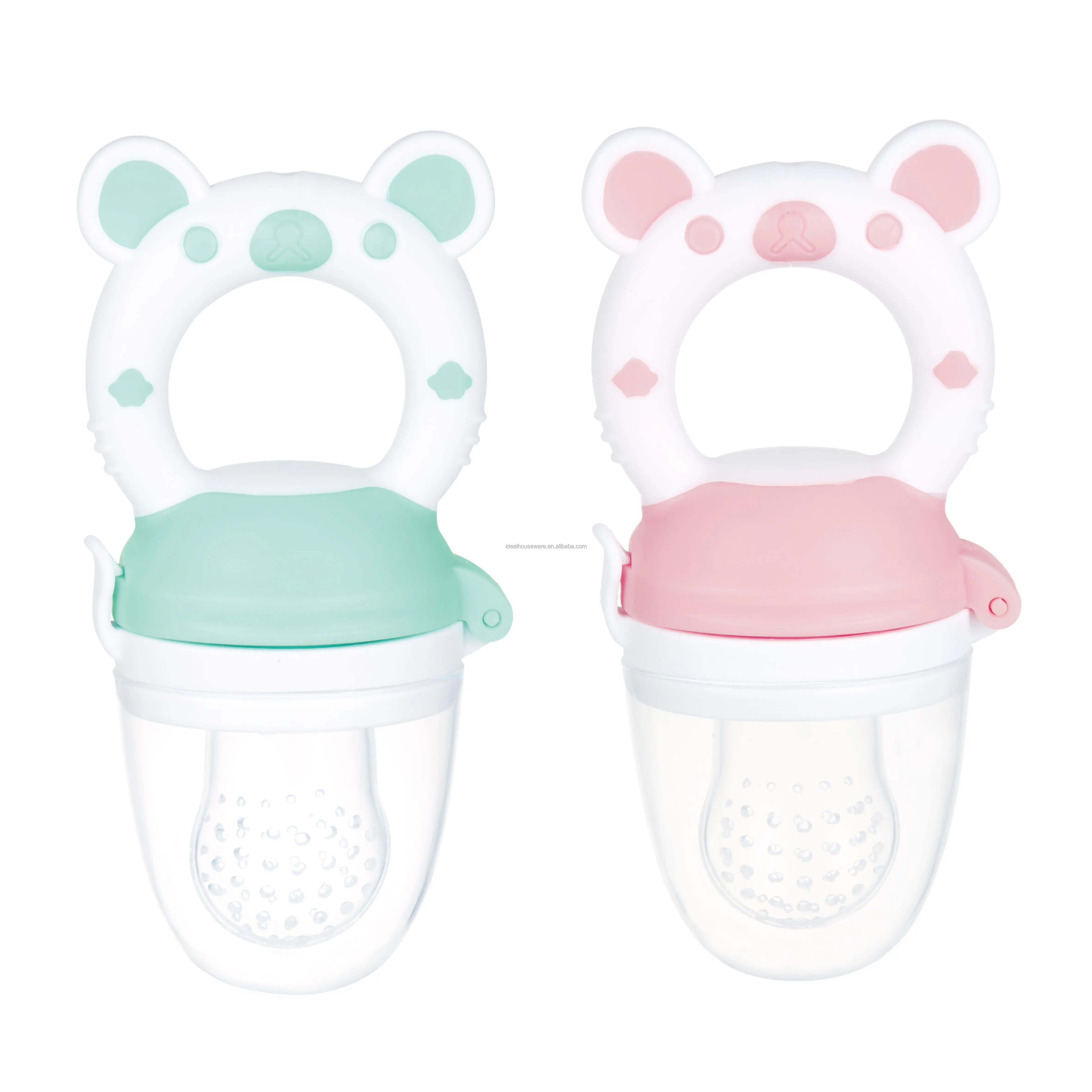 Karikatür tasarım BPA ücretsiz bebek silikon taze mama besleyici bebek Nibbler