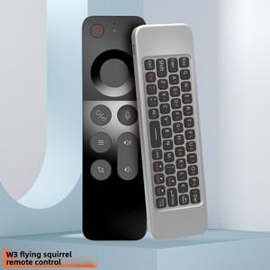 Telecomando <span class=keywords><strong>W3</strong></span> Flying Plastic Mouse per Set-Top Box Android, Tastiera Bifacciale con Controllo Vocale, Portata 10m - Product Image 1