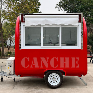 Mini chariot de nourriture avec auvent de toit | Fenêtre coulissante push-pull et cuisine complète pour l'alimentation de rue - Product Image 3