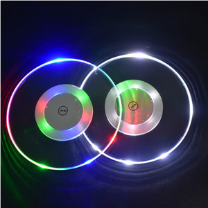 Posavasos Luminoso Transparente Antideslizante <span class=keywords><strong>de</strong></span> Acrílico, Posavasos LED con Sensor <span class=keywords><strong>de</strong></span> <span class=keywords><strong>Gravedad</strong></span> para Cócteles, <span class=keywords><strong>Arco</strong></span>íris - Product Image 3