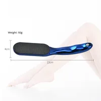 Râpe à pieds double face jetable en plastique et acier inoxydable, outil de pédicure portable pour l'exfoliation et l'élimination des callosités, avec 4 disques de ponçage grain 80 #