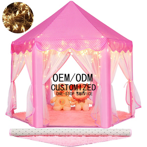 <span class=keywords><strong>Casa</strong></span> de Juegos Rosa Encantadora al por Mayor, Tienda de Campaña Portátil Plegable Hexagonal para Niñas, <span class=keywords><strong>Castillo</strong></span> de Princesa para Interiores, <span class=keywords><strong>Casa</strong></span> de Juegos para Niños - Product Image 1