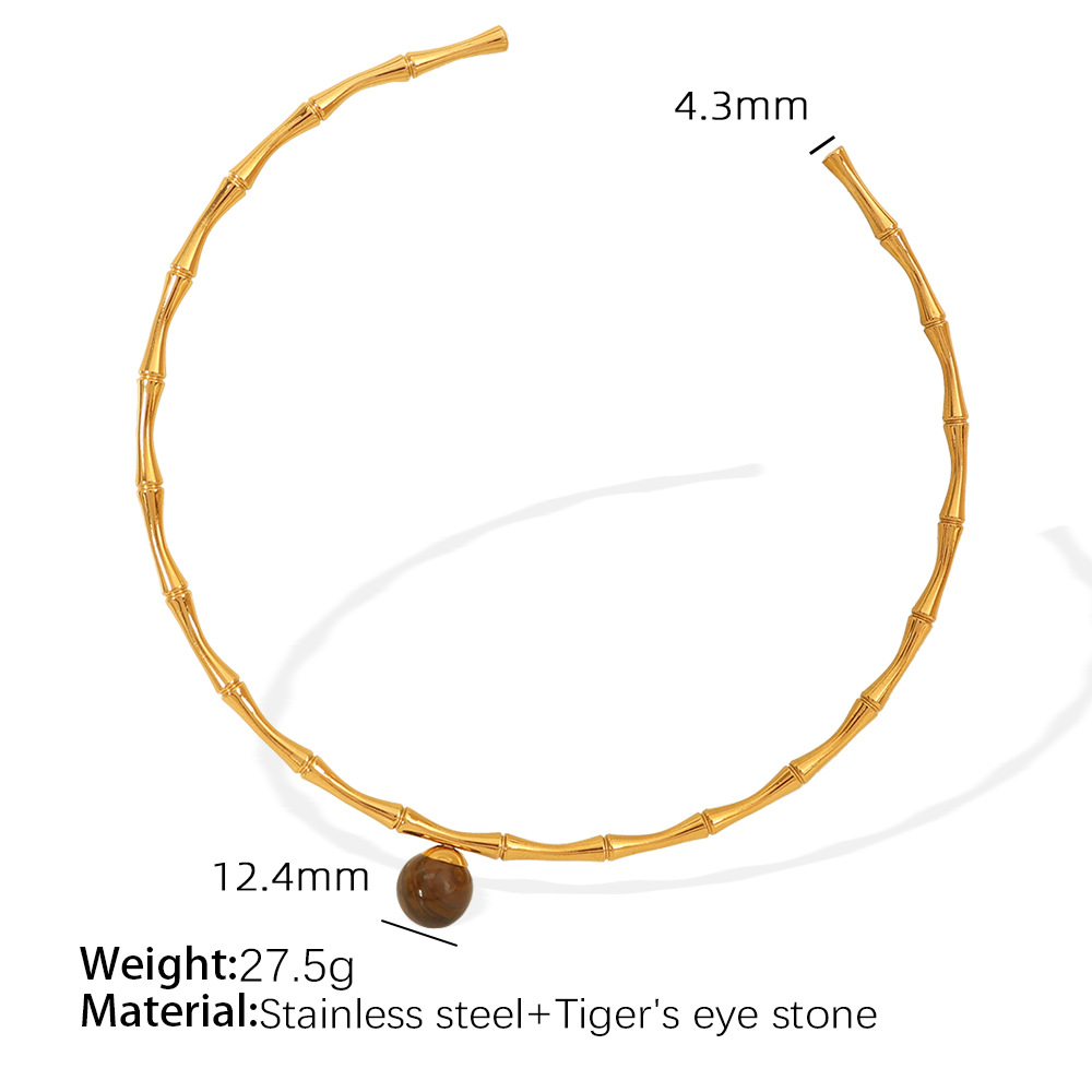 Collier réglable en or œil de tigre XL147