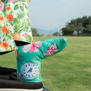 New Design Green Embroidery Flower Golf Head Covers <b>Putter</b> Magnetic Pu Leather Golf Blade <b>Putter</b> <b>Headcover</b> - Product Image 4