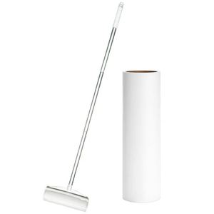 <b>Floor</b> Carpet Lint Sticky <b>Roller</b> Extendable Long Handle Fuzz Cleaning Mop Pet Hair ABS Manual White 19/24cm - Product Image 1