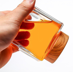 <span class=keywords><strong>Pot</strong></span> de confiture de nid d'oiseau en verre de haute qualité avec couvercle en plastique en vrac, carré et élégant - Product Image 2