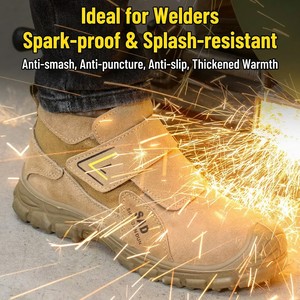 Winter Welder Safety Shoes Fleece Lined <strong>Warm</strong> <strong>Work</strong> <strong>Boots</strong> Steel Toe Anti-smash Fire Resistant Spark Proof Puncture Proof <strong>Boots</strong> - Product Image 4