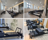 Machine de Pilates Reformer réglable en aluminium noir de haute qualité à prix d'usine pour l'entraînement en studio et le remodelage corporel