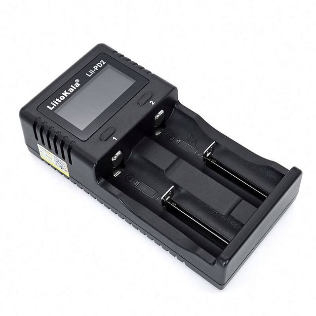 LiitoKala Lii-PD2 Smart Charger LCD Display for 26650 18650 18350 21700 14500 NiMH Lithium-liFePO4 Battery Charger
