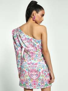 Vestito estivo floreale monospalla da donna in lino personalizzato Casual di ultima moda stampa musulmana - Product Image 4