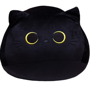 Diskon Besar 18/40/55Cm Bantal Kucing Hitam Mata Besar Lucu Mainan Boneka Hewan Mewah untuk Dewasa dan Mesin Cakar