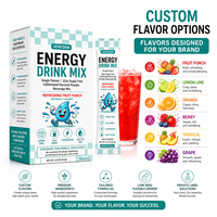 Energiedrankmix stickpakket cafeïnehoudend fruit smaak snel oplosbaar draagbare drankpoeder private label OEM ODM op maat