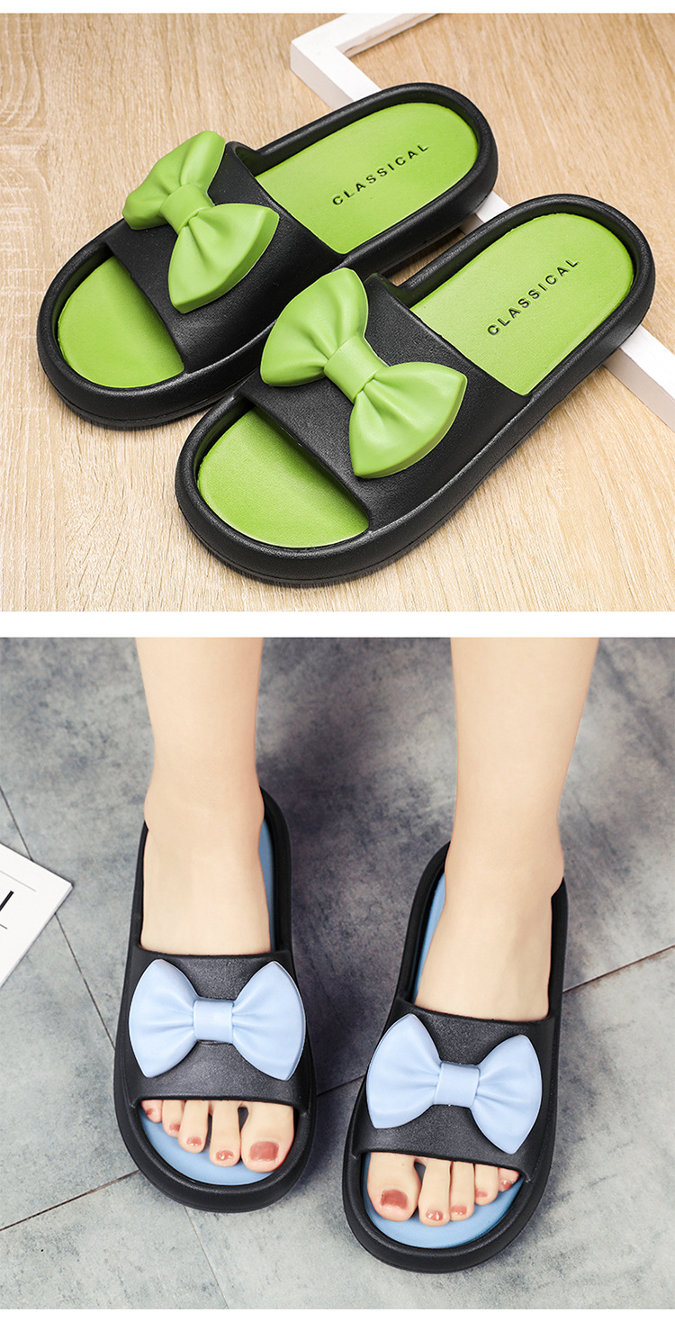 New Women's Bow Slippers Home Indoor and Outdoor Soft Ladies EVA Slippers Slides Shoes