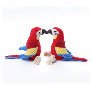 Peluche per cani giocattoli interattivi striduli e durevoli in corda di cotone imbottito per animali domestici giocattoli per la pulizia dei denti ricami pappagallo forniture per animali domestici - Product Image 2