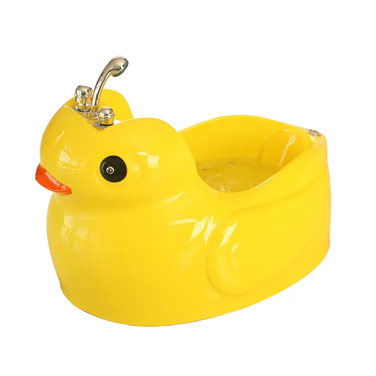 Bañera de bebé independiente con forma de pato amarillo, suministros de Spa para bebés, equipo de bañera para niños y niños