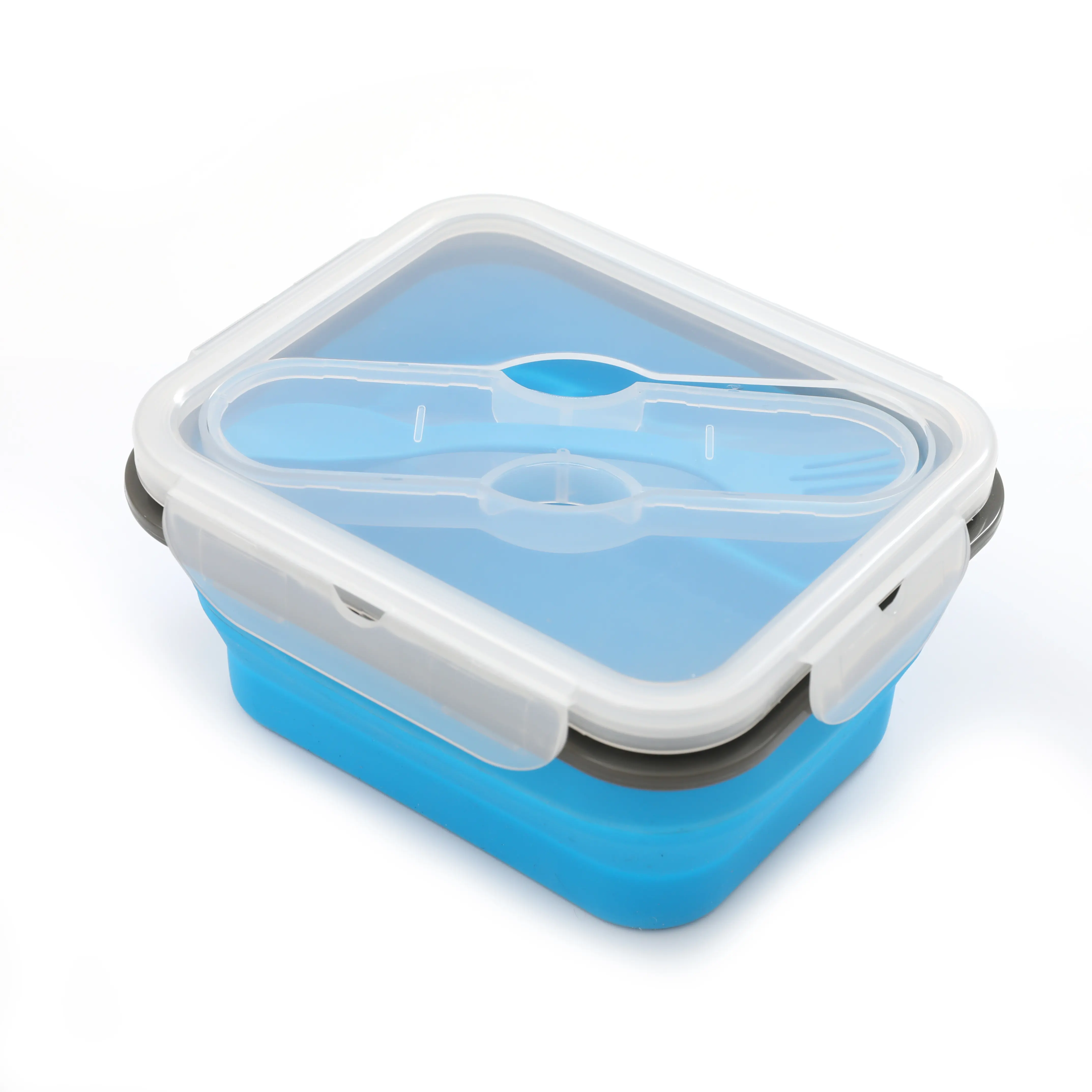 2024 yeni bpa ücretsiz katlanabilir Lunchbox biyobozunur katlanabilir silikon gıda kapaklı konteyner katlanabilir tek yemek kabı