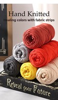 Grands rouleaux de bandes de tissu teint en polyester/coton à haute élasticité pour tricot à la main, pantoufles, paniers de rangement, artisanat DIY