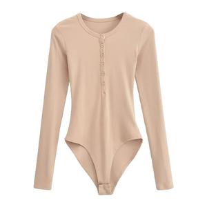 Top Aderente con Collo Semiaperto per Donna, Maglietta Sexy Primaverile e Autunnale con Bottoni, Maglia Base per Sottostrato - Product Image 5